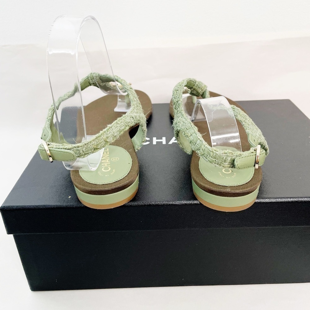 Chanel 17C CC Charm Tweed Sandals - Picture 5 of 8